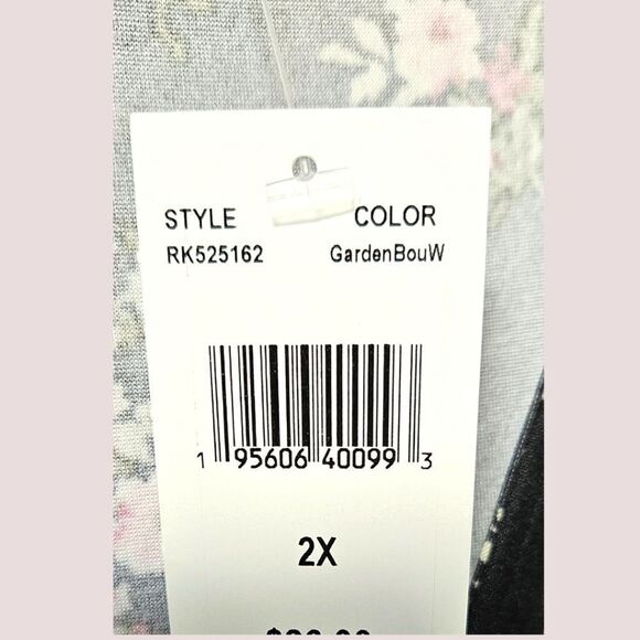 NEW NO COMMENT PLUS Women's Super Soft Floral Ruffle Trim Midi Dress. - Picture 8 of 13